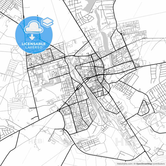 Layered PDF map of Lida, Rajon, Belarus