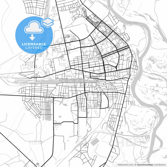 Layered PDF map of Zhlobin, Rajon, Belarus