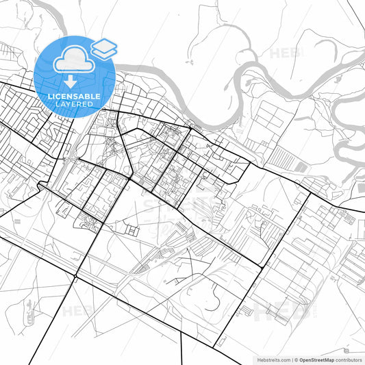 Layered PDF map of Svietlahorsk, Rajon, Belarus