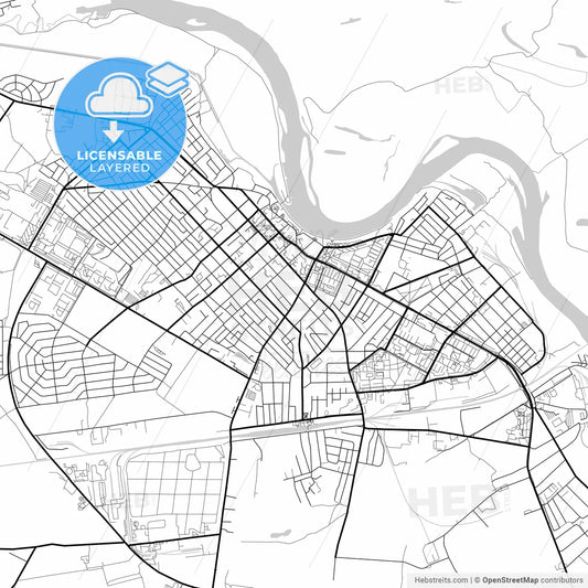Layered PDF map of Rechytsa, Rajon, Belarus
