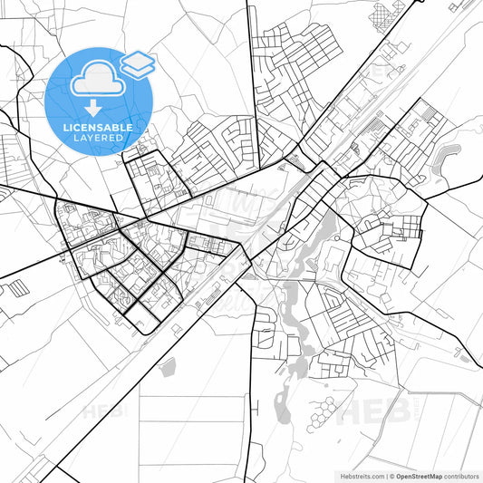 Layered PDF map of Zhodzina, Voblasć, Belarus