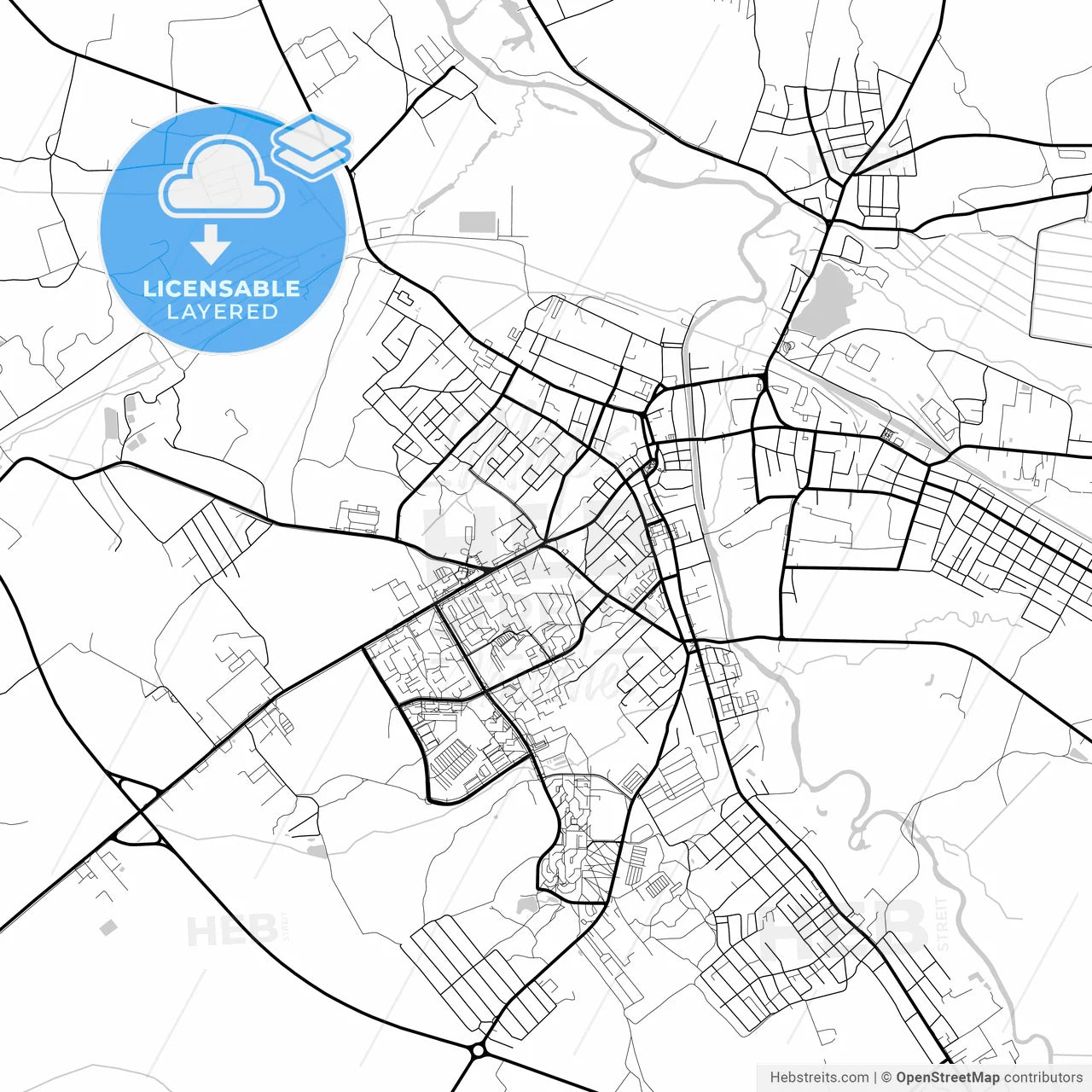 Layered PDF map of Slonim, Rajon, Belarus