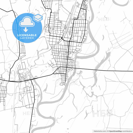 Layered PDF map of Rahachow, Rajon, Belarus
