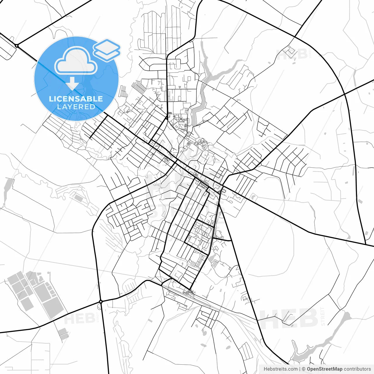Layered PDF map of Horki, Rajon, Belarus
