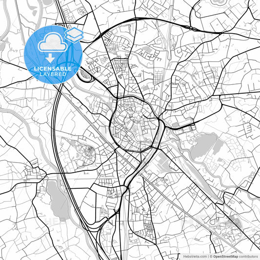 Layered PDF map of Mechelen, Antwerp, Belgium