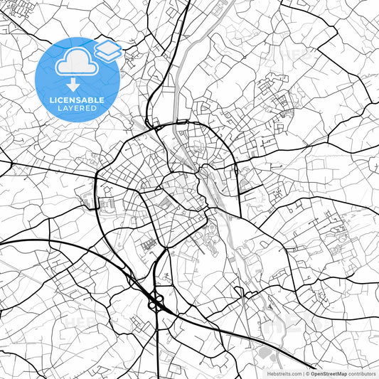 Layered PDF map of Aalst, East Flanders, Belgium