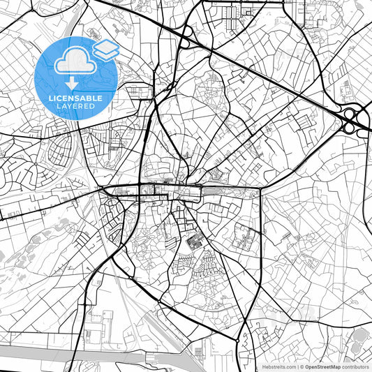 Layered PDF map of Genk, Limburg, Belgium