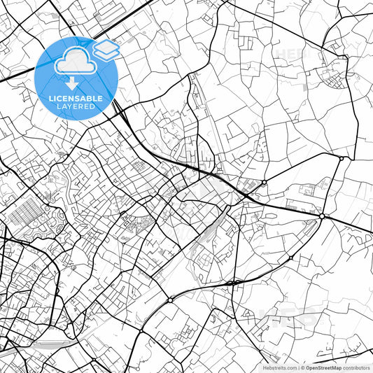Layered PDF map of Mouscron, Hainaut, Belgium
