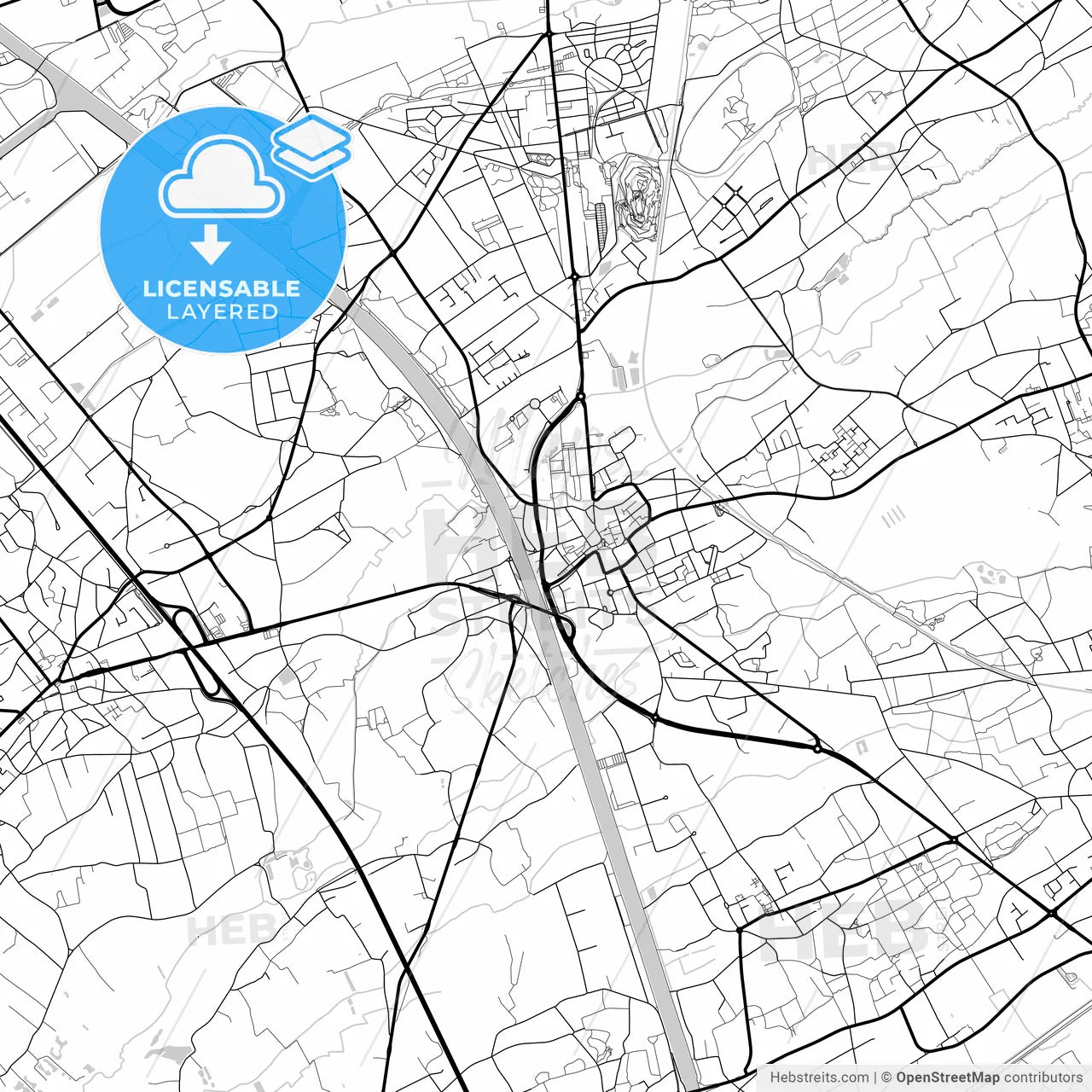 Layered PDF map of Beringen, Limburg, Belgium