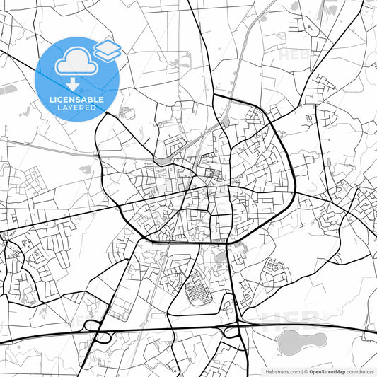 Layered PDF map of Turnhout, Antwerp, Belgium