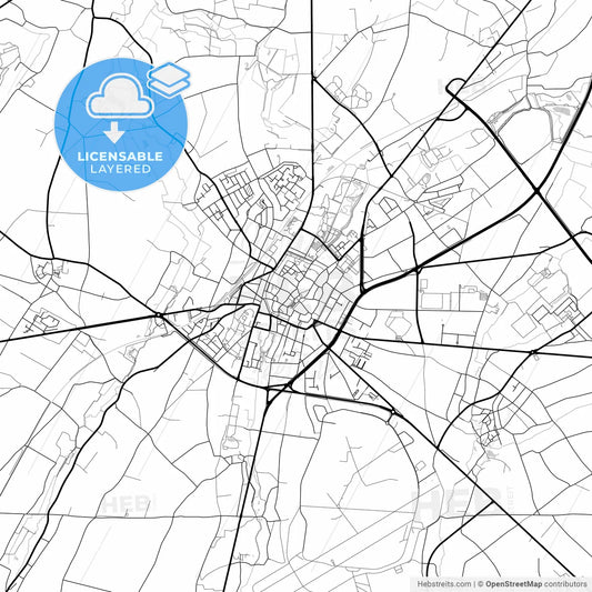 Layered PDF map of Sint-Truiden, Limburg, Belgium
