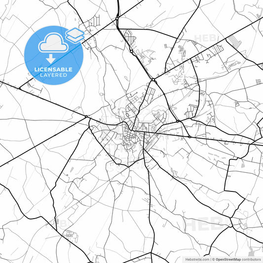 Layered PDF map of Binche, Hainaut, Belgium