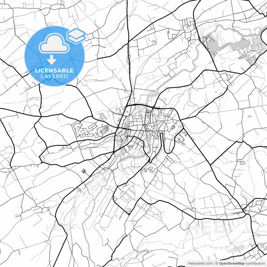 Layered PDF map of Geraardsbergen, East Flanders, Belgium