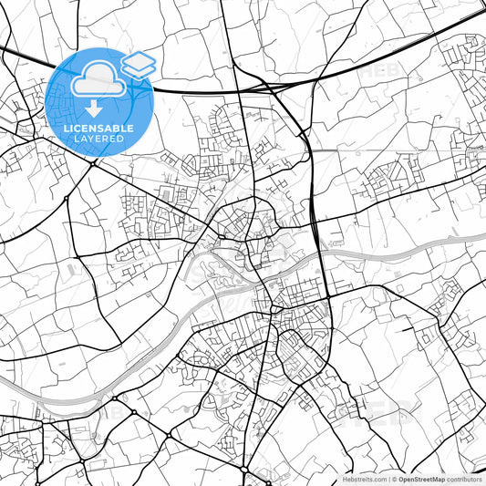 Layered PDF map of Menen, West Flanders, Belgium