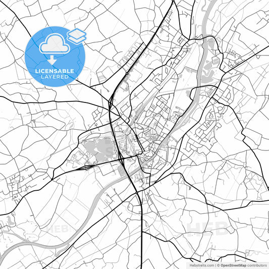 Layered PDF map of Oudenaarde, East Flanders, Belgium