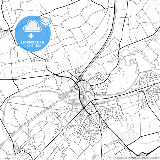 Layered PDF map of Deinze, East Flanders, Belgium