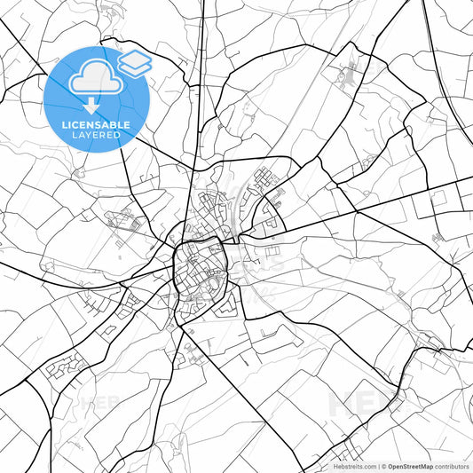 Layered PDF map of Tongeren, Limburg, Belgium