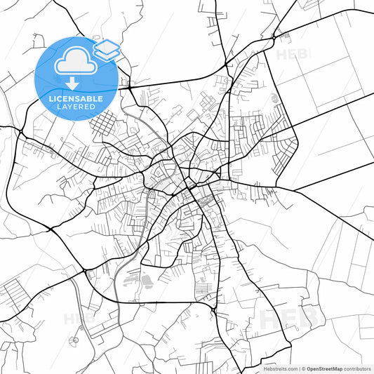 Layered PDF map of City of Bijeljina, Republika Srpska, Bosnia and Herzegovina