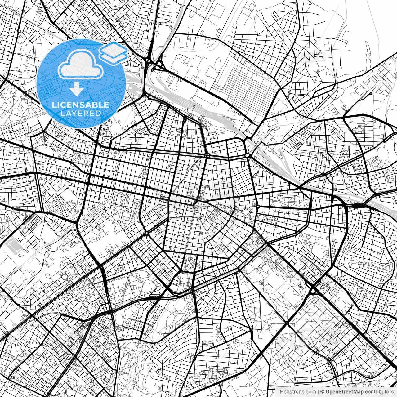 Layered PDF map of София, Bulgaria