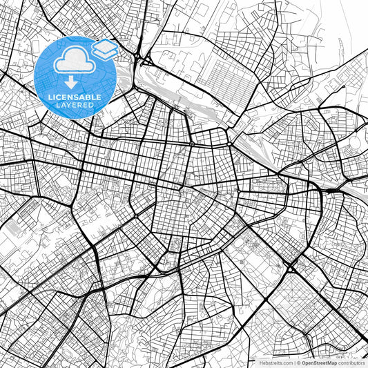 Layered PDF map of София, Bulgaria