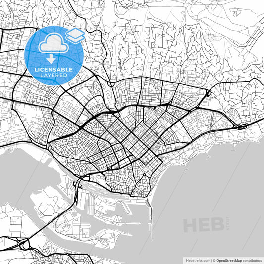 Layered PDF map of Варна, Bulgaria