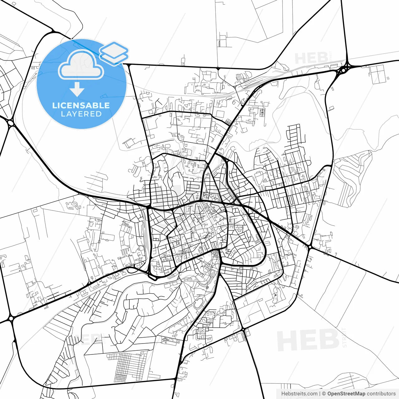 Layered PDF map of Добрич, Bulgaria