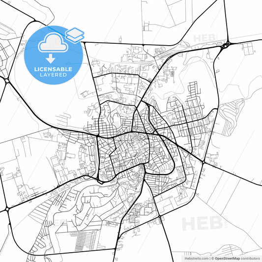 Layered PDF map of Добрич, Bulgaria