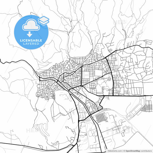 Layered PDF map of Сливен, Bulgaria