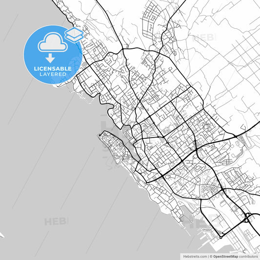 Layered PDF map of Zadar, Zadar County, Croatia