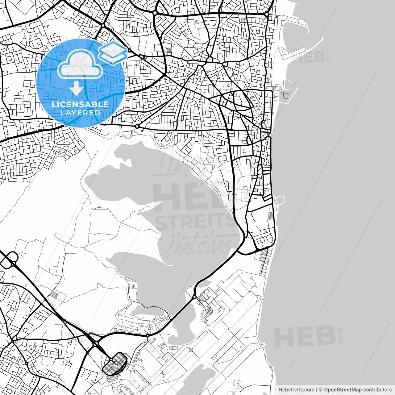 Layered PDF map of Larnaca  , Larnaka, Cyprus
