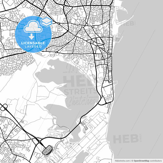 Layered PDF map of Larnaca  , Larnaka, Cyprus