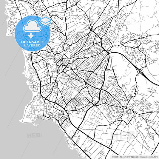 Layered PDF map of Paphos  , Pafos, Cyprus