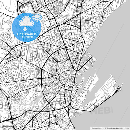 Layered PDF map of Aarhus Municipality, Denmark
