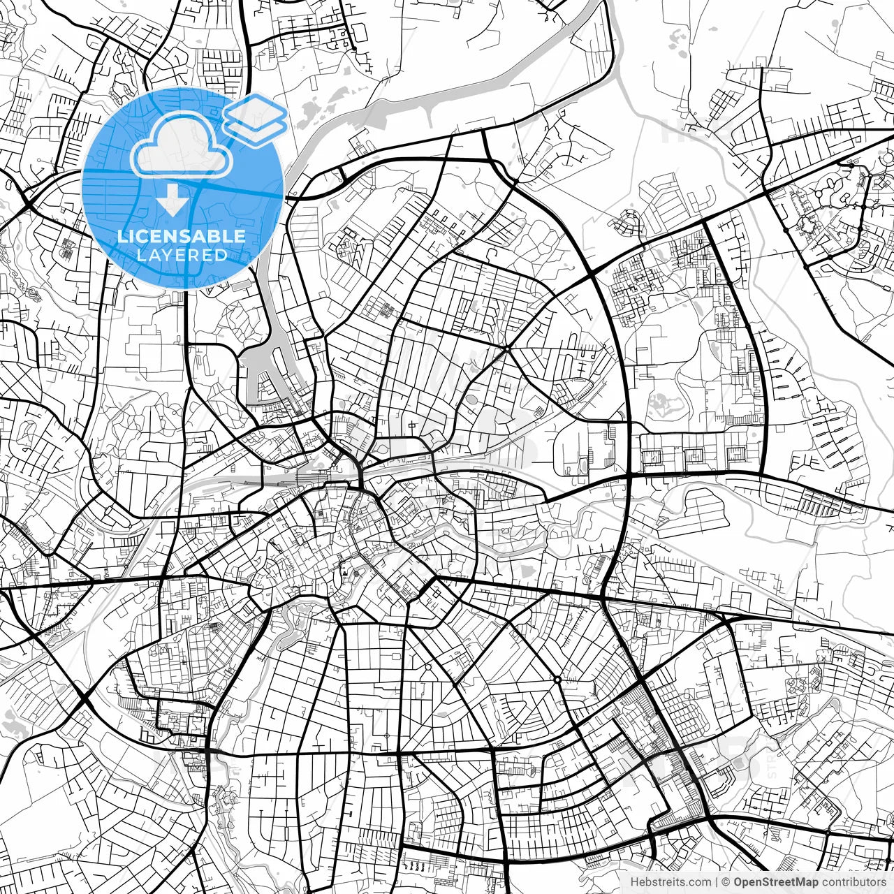 Layered PDF map of Odense Municipality, Denmark