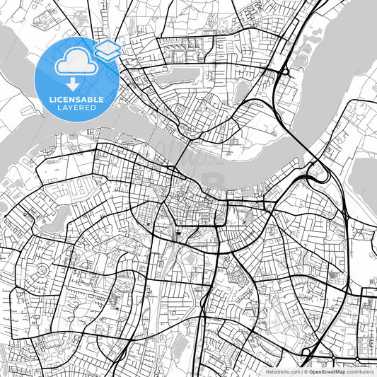Layered PDF map of Aalborg Municipality, Denmark