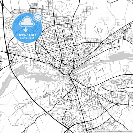 Layered PDF map of Randers Municipality, Denmark
