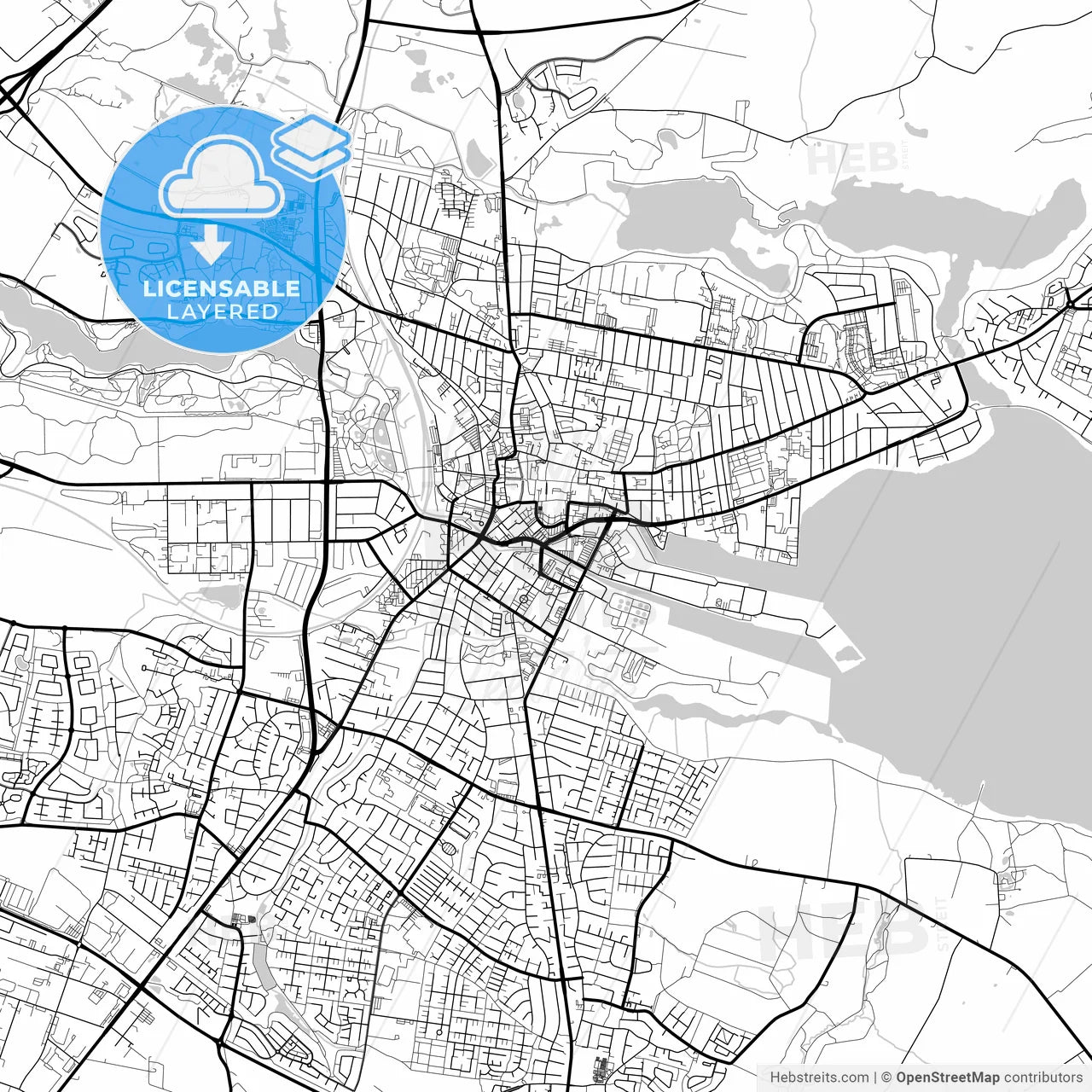 Layered PDF map of Horsens Municipality, Denmark
