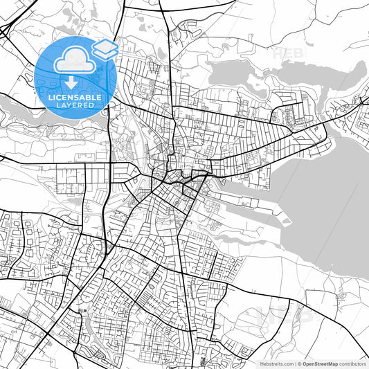 Layered PDF map of Horsens Municipality, Denmark