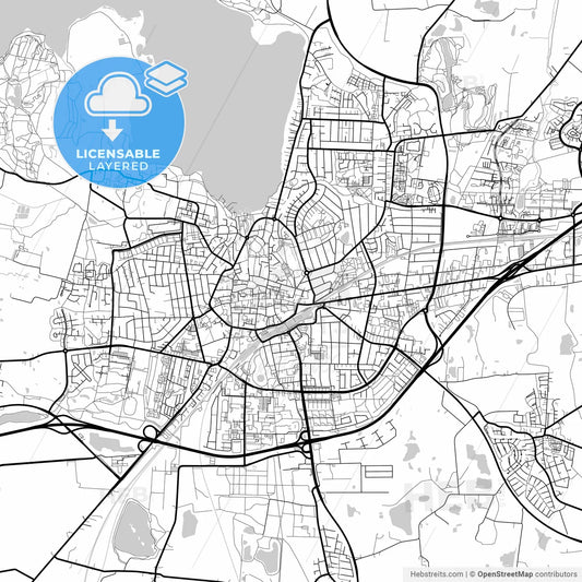 Layered PDF map of Roskilde Municipality, Denmark