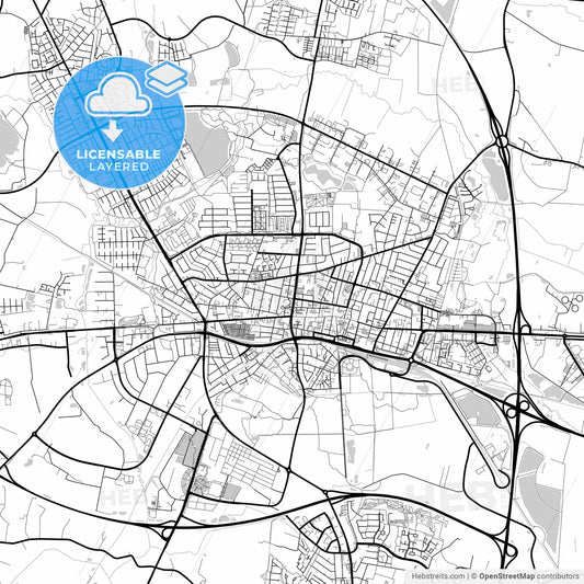 Layered PDF map of Herning Municipality, Denmark