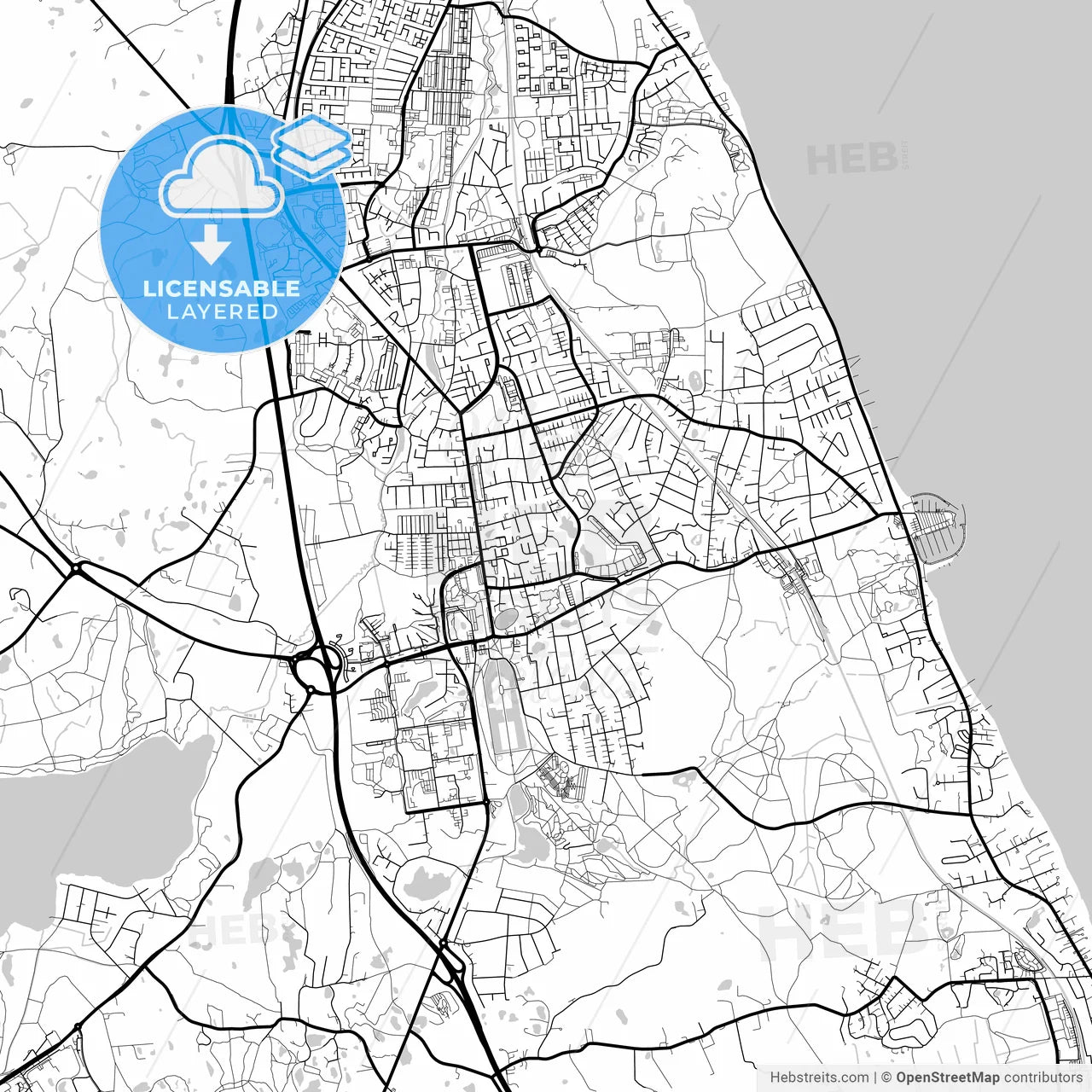 Layered PDF map of Hørsholm Municipality, Denmark