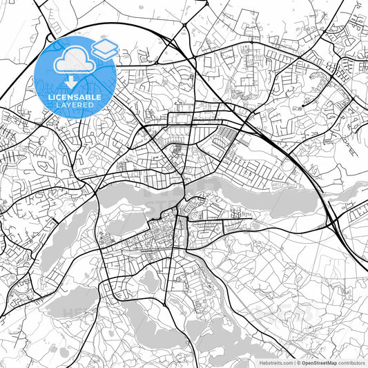 Layered PDF map of Silkeborg Municipality, Denmark