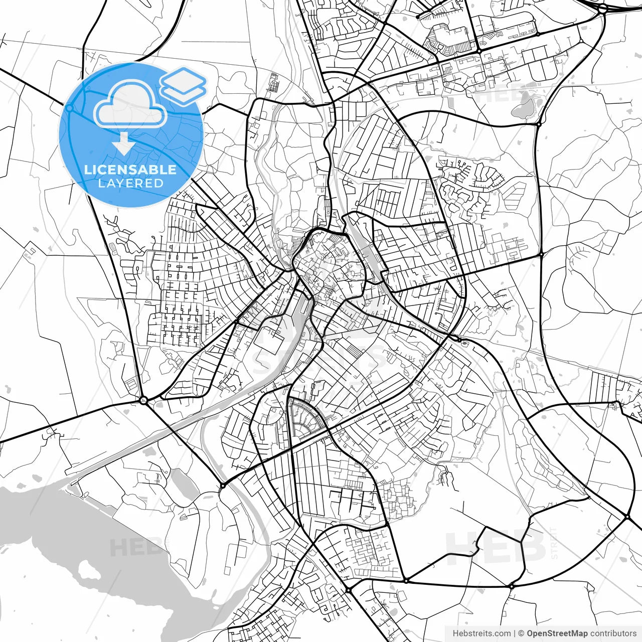 Layered PDF map of Næstved Municipality, Denmark