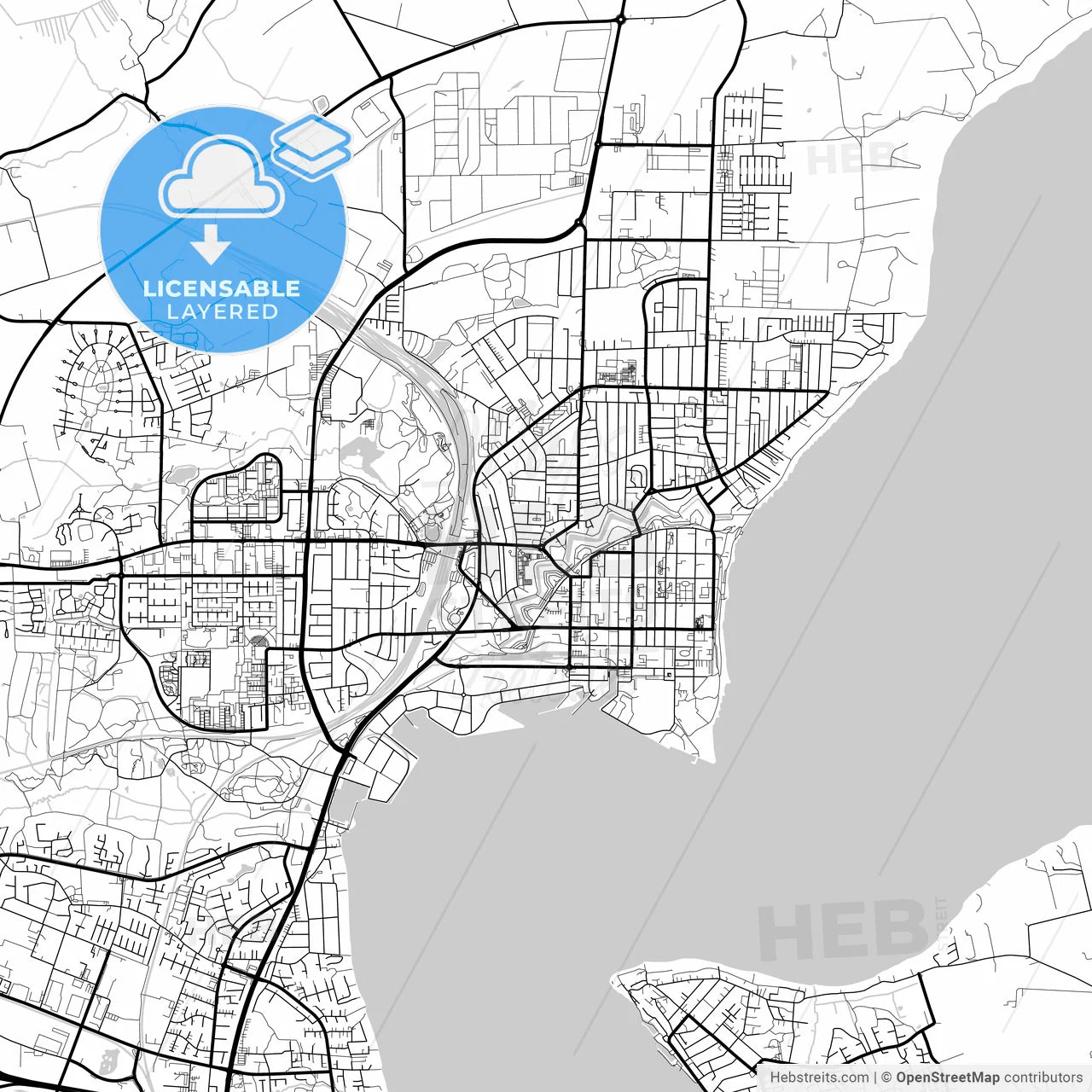 Layered PDF map of Fredericia Municipality, Denmark