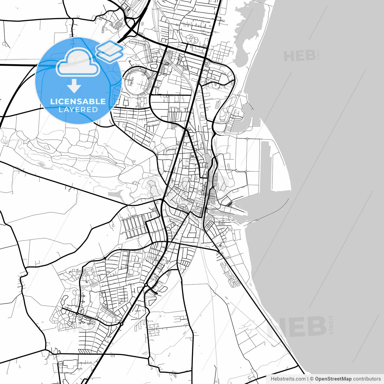 Layered PDF map of Køge Municipality, Denmark