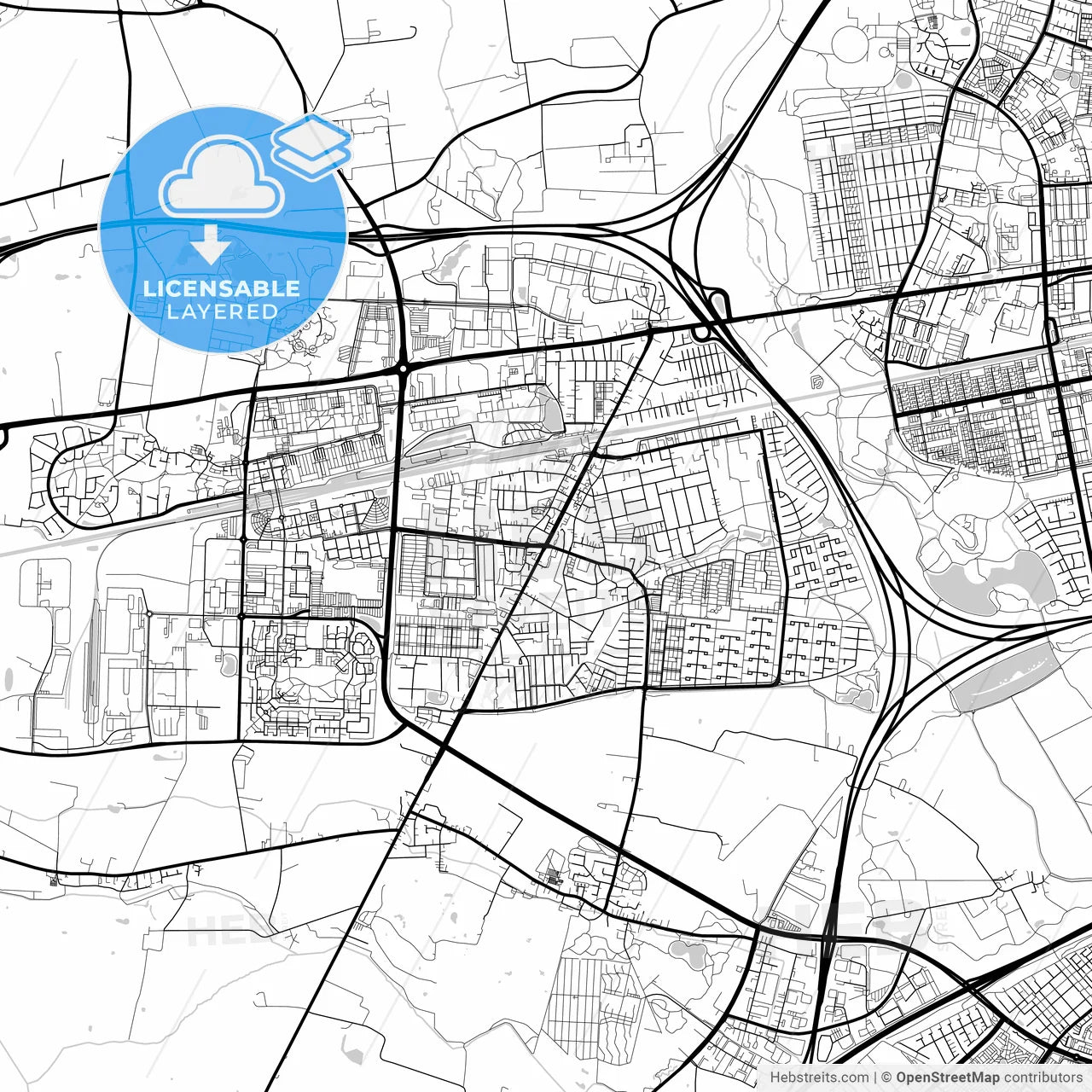 Layered PDF map of Taastrup Municipality, Denmark