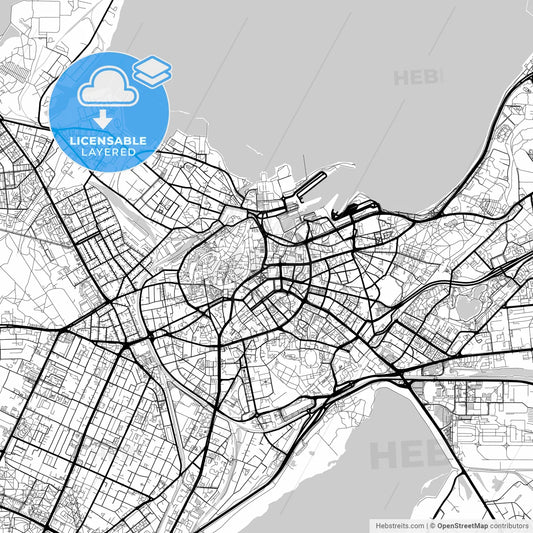 Layered PDF map of Tallinn, Harju, Estonia