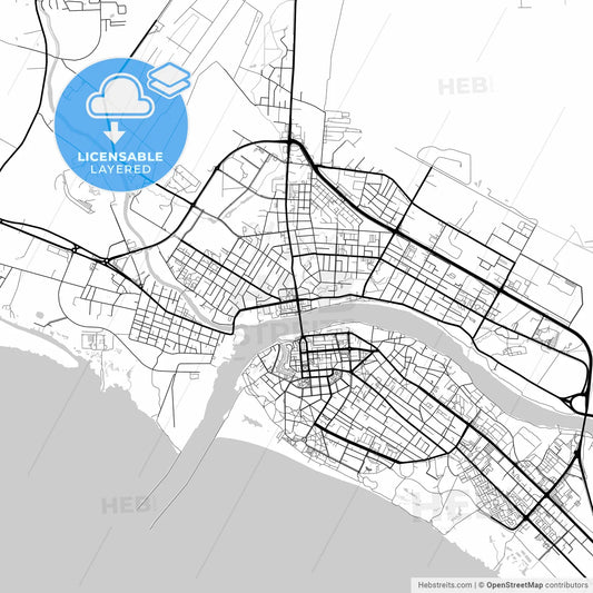 Layered PDF map of Pärnu, Pärnu, Estonia