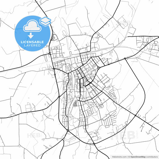 Layered PDF map of Rakvere, Lääne-Viru, Estonia