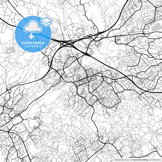 Layered PDF map of Espoo, Helsinki, Finland
